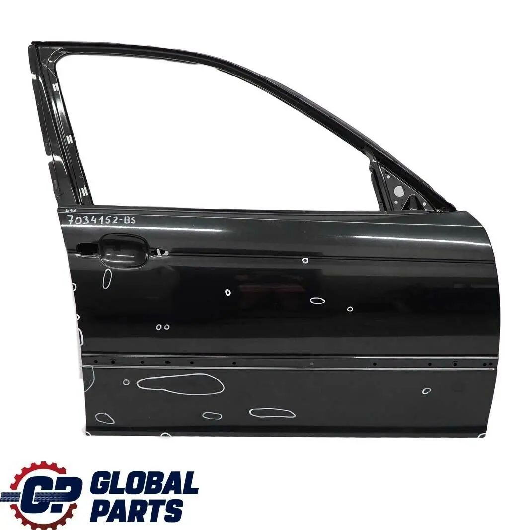 Porta Anteriore Destra Black Sapphire Nero Metallico per BMW E46 Limousine Touring con numero di parte 7034152 BMW E46 Limousine Touring Porta Anteriore Destra Black Sapphire Nero Metallico - SKU 7034152-BS - Numero di parte 7034152