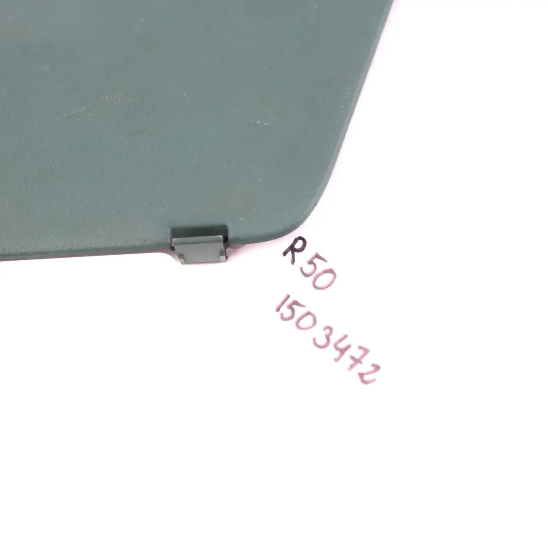 Lateral Trim Panel Boot Right O/S Emerald Green to MINI Cooper R50 Cover with Part number 1503472 MINI Cooper R50 Cover Lateral Trim Panel Boot Right O/S Emerald Green - SKU 7034428 - Part number 1503472