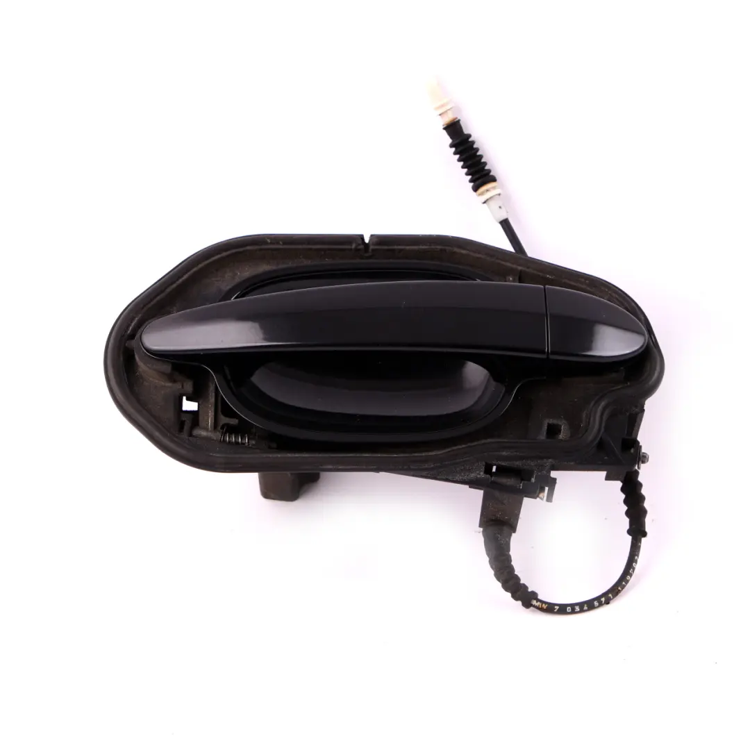 BMW E60 E61 Complete Rear Left Grab Handle N/S Black Sapphire 475 - SKU 7034571-BS - Part number 7034571