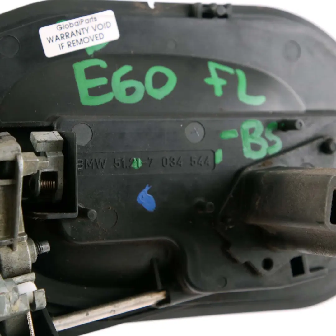 Complete Rear Left Grab Handle N/S Black Sapphire Metallic to BMW 5 Series E60 E61 with Part number 7034571 BMW 5 Series E60 E61 Complete Rear Left Grab Handle N/S Black Sapphire Metallic - SKU 7034571-BS2 - Part number 7034571