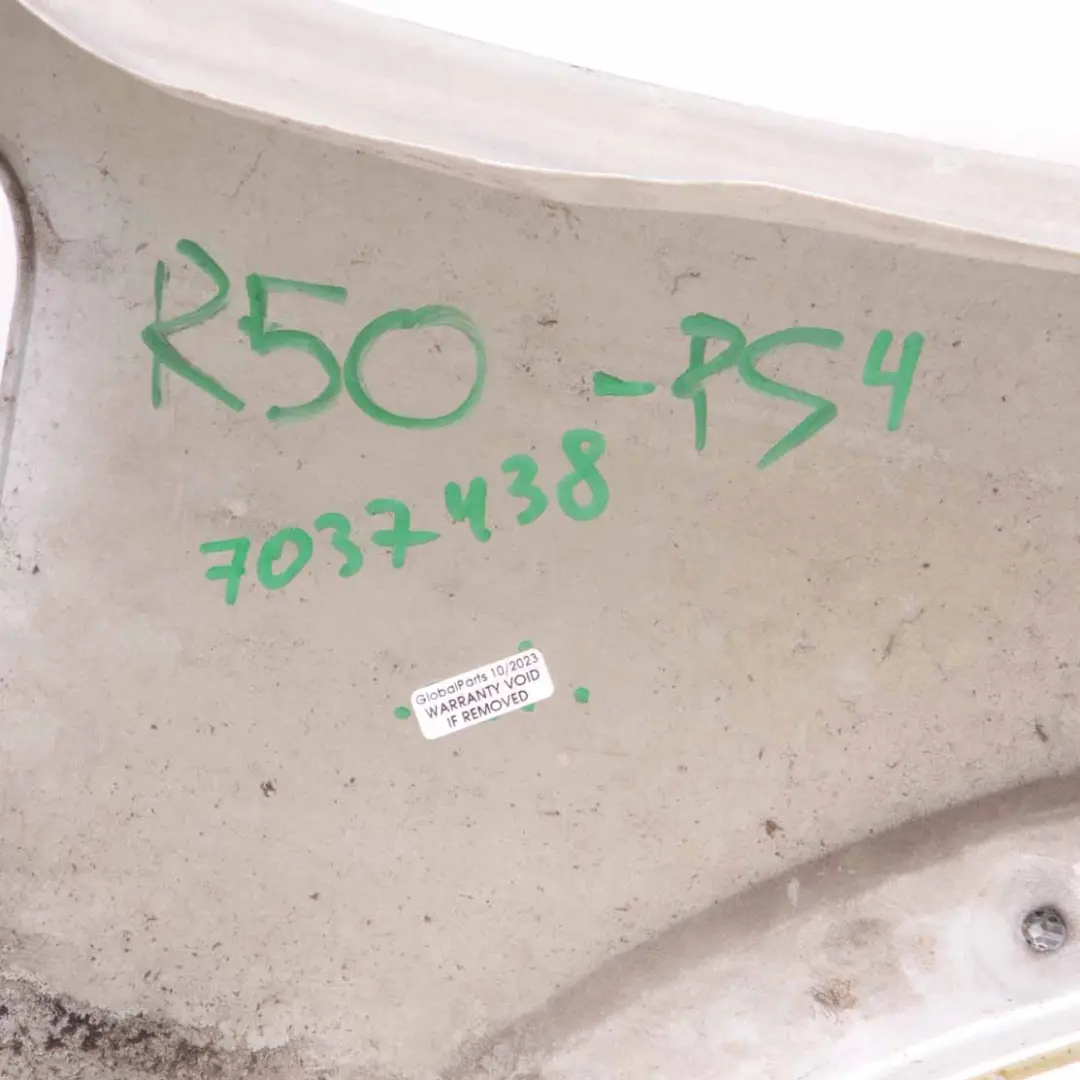 Front Right O/S Side Panel Fender Wing Pure Silver to Mini Cooper One R50 R53 with Part number 7037438 Mini Cooper One R50 R53 Front Right O/S Side Panel Fender Wing Pure Silver - SKU 7037438-PS4 - Part number 7037438