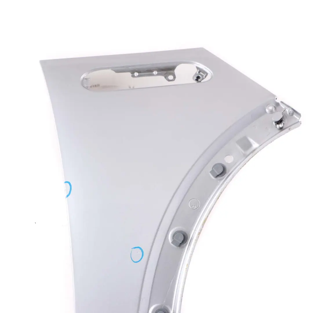 Front Right O/S Side Panel Fender Wing Pure Silver to Mini Cooper One 6 R50 R53 with Part number 7037438 Mini Cooper One 6 R50 R53 Front Right O/S Side Panel Fender Wing Pure Silver - SKU 7037438-PS6 - Part number 7037438