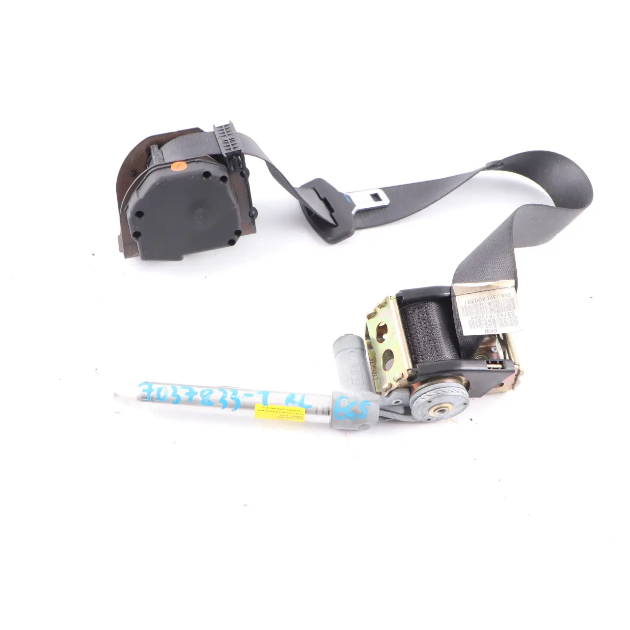 BMW E65 E66 E67 Seat Belt Rear Left Upper Belt Basalt Grau 7037833