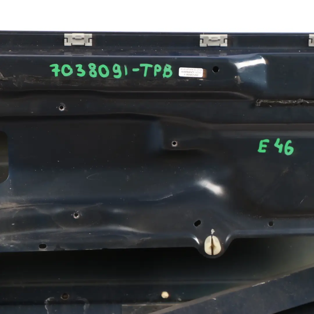 Door Front Left N/S Topaz Blue Metallic - 364 to BMW E46 Coupe Convertible with Part number 7038091 BMW E46 Coupe Convertible Door Front Left N/S Topaz Blue Metallic - 364 - SKU 7038091-TPB - Part number 7038091