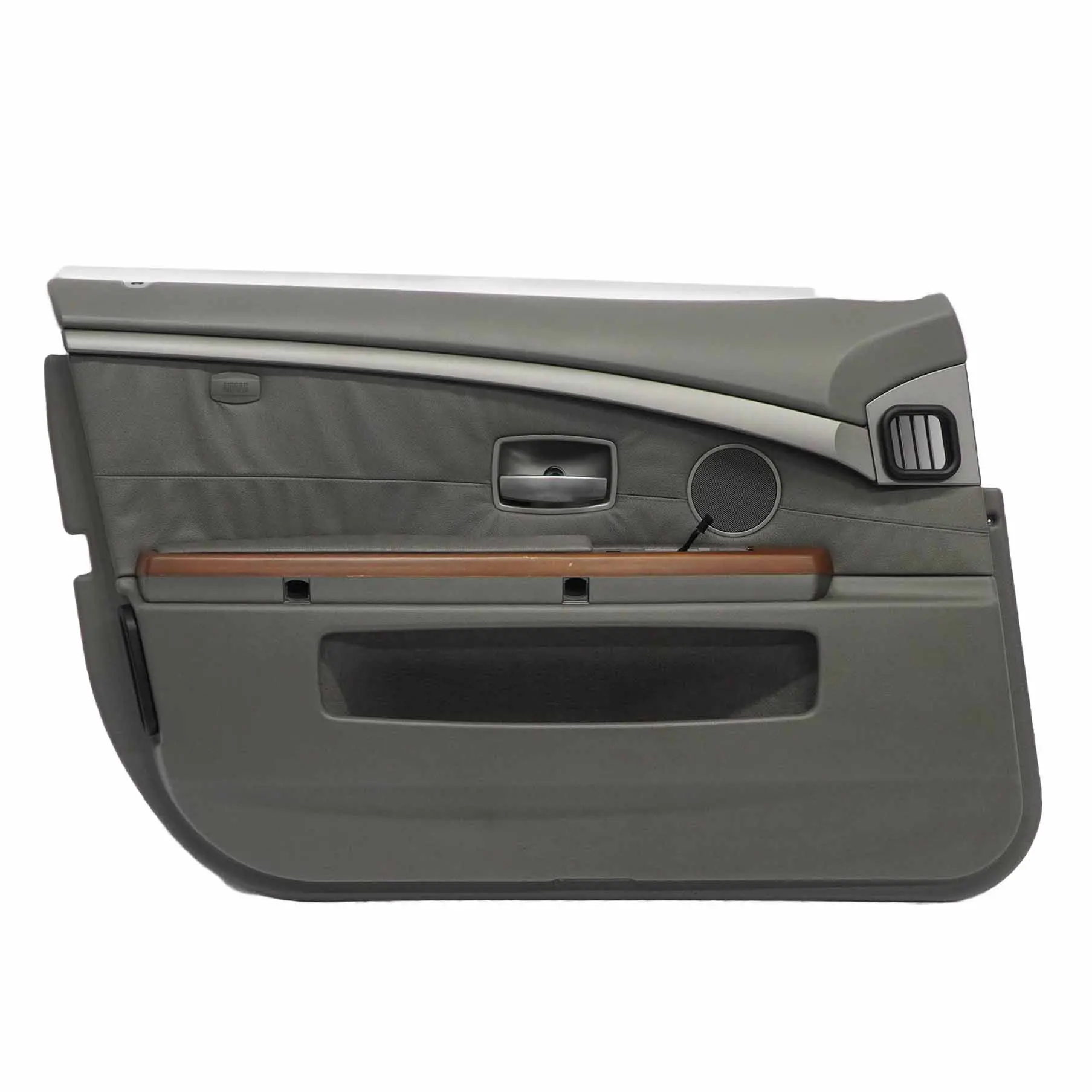 BMW E65 E66 Scheda Porta Anteriore Sinistra Pannello Rivestimento Pelle Grigia