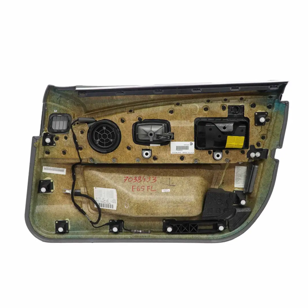 Scheda Porta Anteriore Sinistra Pannello Rivestimento Pelle Grigia per BMW E65 E66 con numero di parte 7038493 BMW E65 E66 Scheda Porta Anteriore Sinistra Pannello Rivestimento Pelle Grigia - SKU 7038493 - Numero di parte 7038493