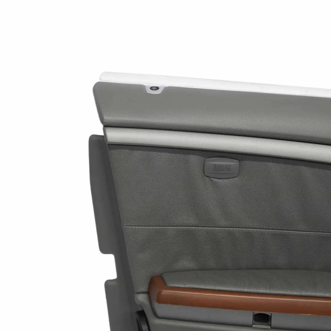 Delantero Izquierdo Tarjeta de Puerta Gris Forro de Cuero para BMW E65 E66 con número de pieza 7038493 BMW E65 E66 Delantero Izquierdo Tarjeta de Puerta Gris Forro de Cuero - SKU 7038493 - Número de pieza 7038493