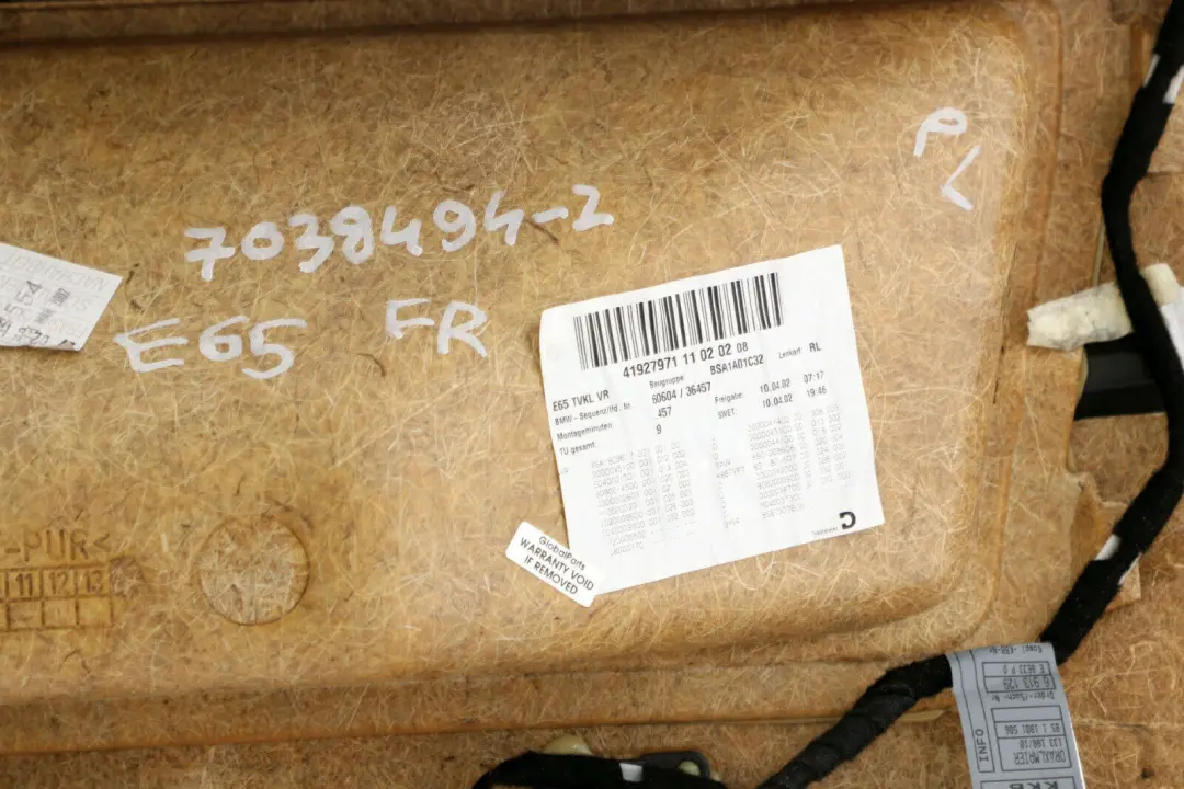 BMW E65 E66 Panel puerta delantera derecha Gris Cuero - SKU 7038494-2 - Número de pieza 7038494