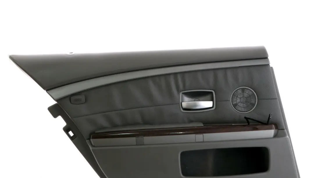 Left N/S Door Card Grey Leather Lining Trim Panel to BMW E65 Rear with Part number 7038709 BMW E65 Rear Left N/S Door Card Grey Leather Lining Trim Panel - SKU 7038709-2 - Part number 7038709