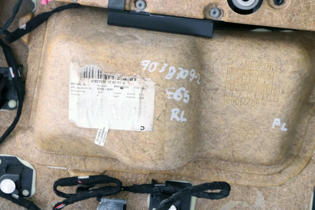 BMW E65 Panneau Garniture De Porte Arrière Gauche Doublure En Cuir Gris - SKU 7038709-2 - Numéro de pièce 7038709