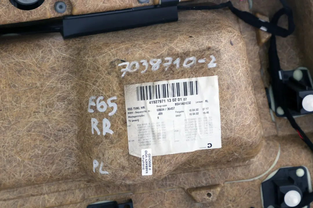 BMW 7 Reihe E65 Türverkleidung Leder hinten rechts Flanellgrau Grau - SKU 7038710-2 - Teilenummer 7038710