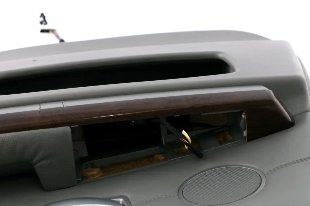 Right O/S Door Card Grey Leather Lining Trim Panel to BMW 7 Series E65 2 Rear with Part number 7038710 BMW 7 Series E65 2 Rear Right O/S Door Card Grey Leather Lining Trim Panel - SKU 7038710-2 - Part number 7038710