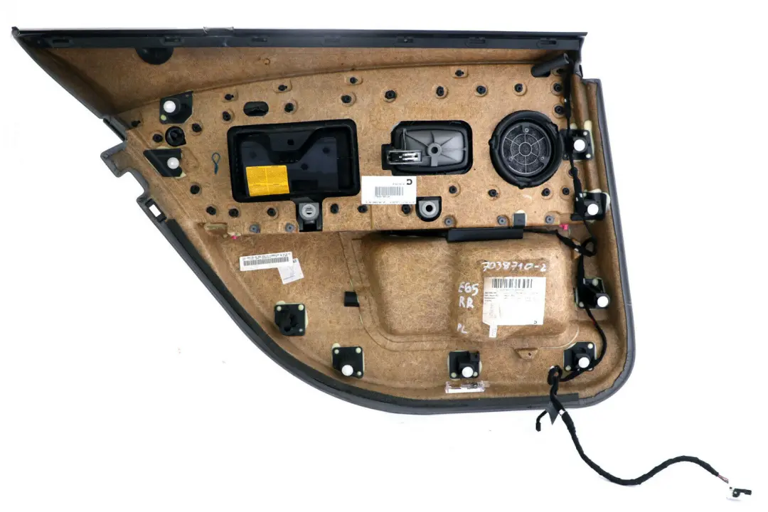 BMW 7 Series E65 2 Rear Right O/S Door Card Grey Leather Lining Trim Panel - SKU 7038710-2 - Part number 7038710