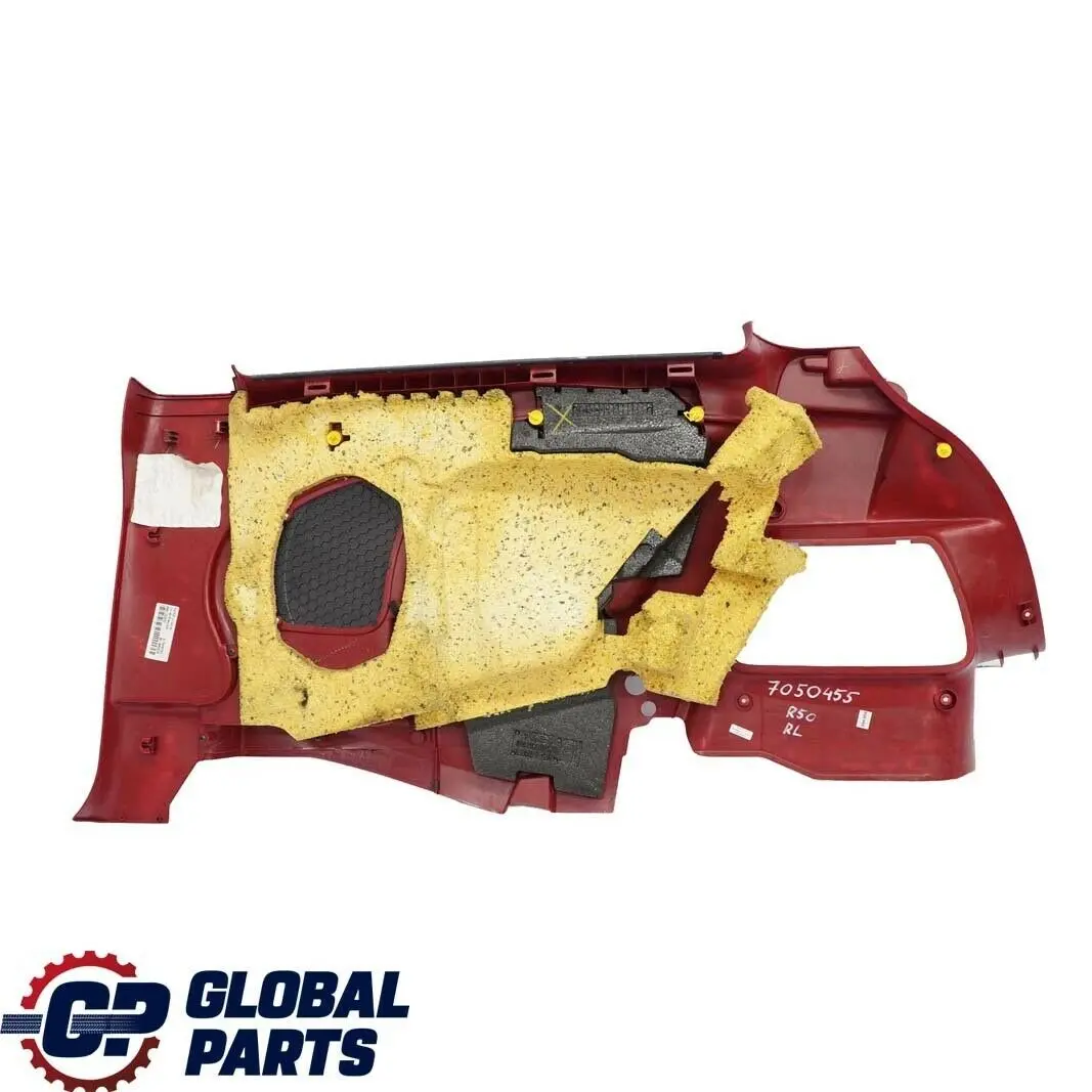 Seitenverkleidung hinten links Tartan Red Rot für BMW Mini Cooper R50 R53 mit Teilenummer 7050455 BMW Mini Cooper R50 R53 Seitenverkleidung hinten links Tartan Red Rot - SKU 7050455 - Teilenummer 7050455