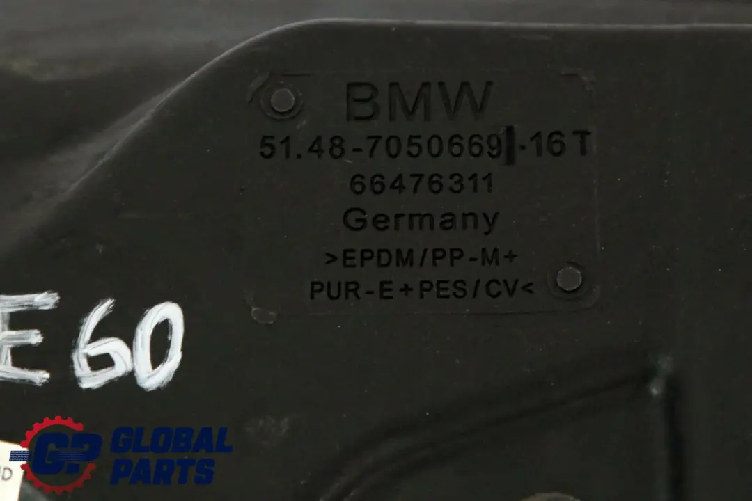 BMW E60 E61 E63 E64 Front Tunnel Sound Insulation Trim Cover - SKU 7050669 - Part number 7050670