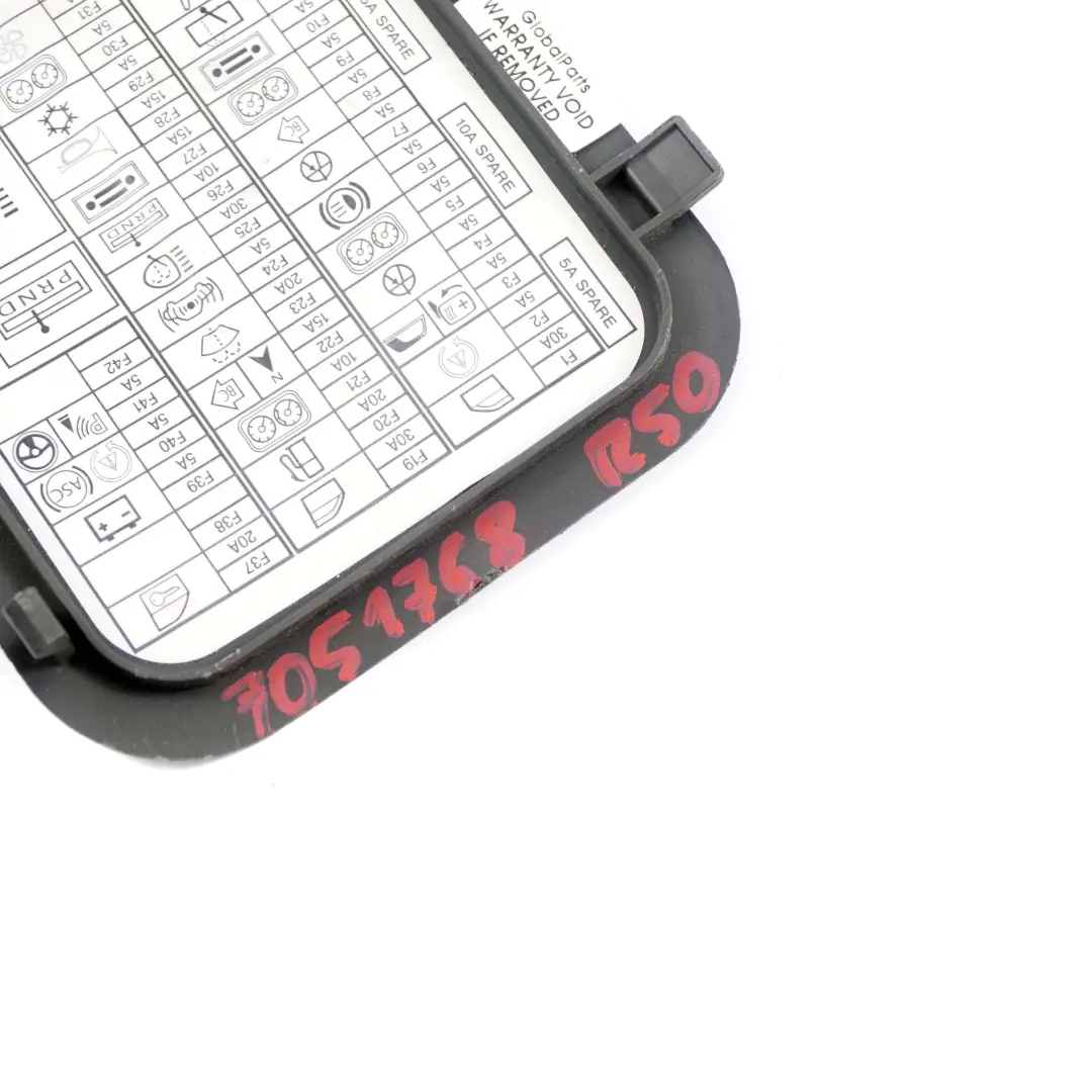 Abdeckung Seit Liche Beschriftung Sicherungs Kasten Silber für Mini R50 mit Teilenummer 7051768 Mini R50 Abdeckung Seit Liche Beschriftung Sicherungs Kasten Silber - SKU 7051768 - Teilenummer 7051768