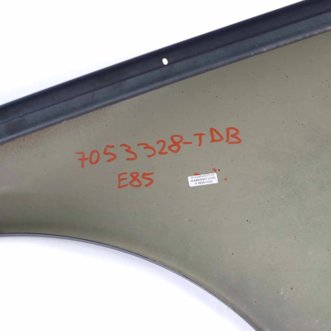 Side Panel Front Right O/S Side Wing Fender Toledo Blue Metallic 482 to BMW Z4 E85 with Part number 7053328 BMW Z4 E85 Side Panel Front Right O/S Side Wing Fender Toledo Blue Metallic 482 - SKU 7053328-TDB - Part number 7053328