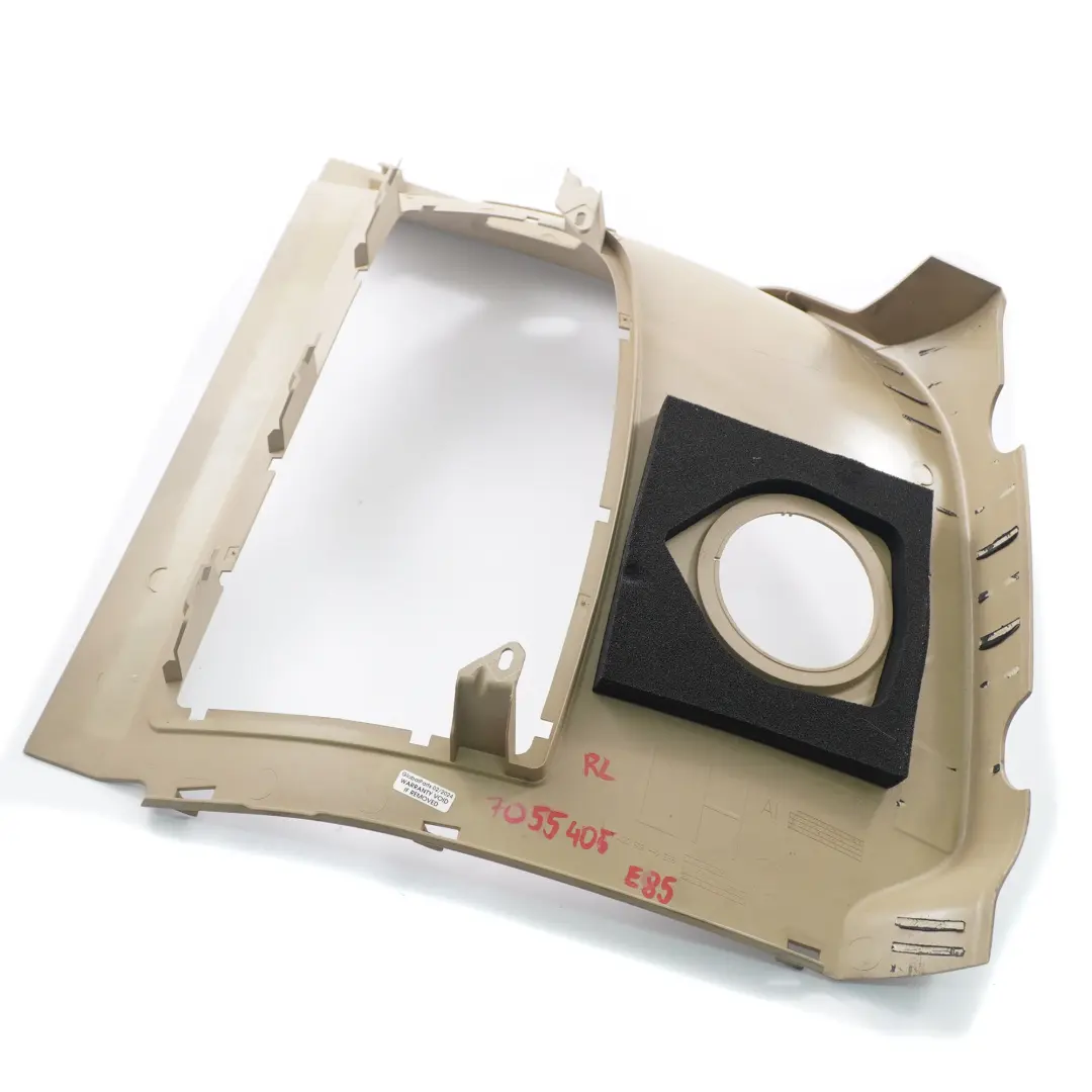 Revestimiento Parte Superior Trasera Izquierda Panel Beige para BMW Z4 E85 Roadster con número de pieza 7055405 BMW Z4 E85 Roadster Revestimiento Parte Superior Trasera Izquierda Panel Beige - SKU 7055405 - Número de pieza 7055405