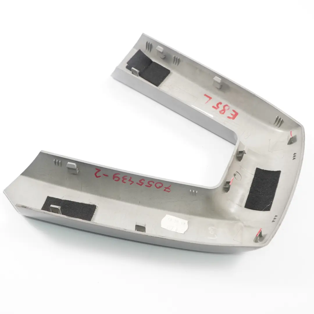 BMW Z4 E85 Roll Bar Trim Panel Izquierda Cubierta Gris Plata 7043837 - SKU 7055439-2 - Número de pieza 7055439