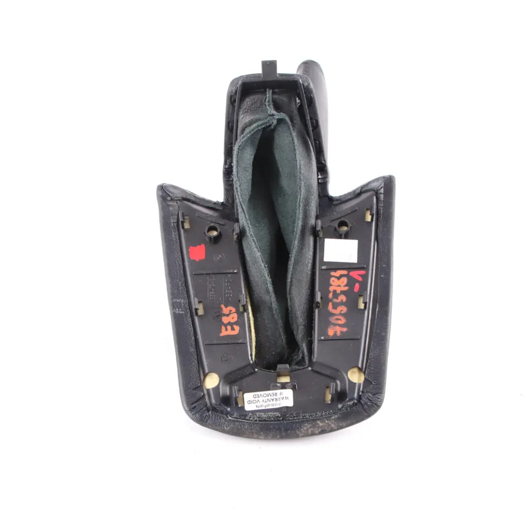 Handbrake Lever BMW Z4 E85 E86 Cover Black Leather to with Part number 7055784 Handbrake Lever BMW Z4 E85 E86 Cover Black Leather - SKU 7055784-1 - Part number 7055784