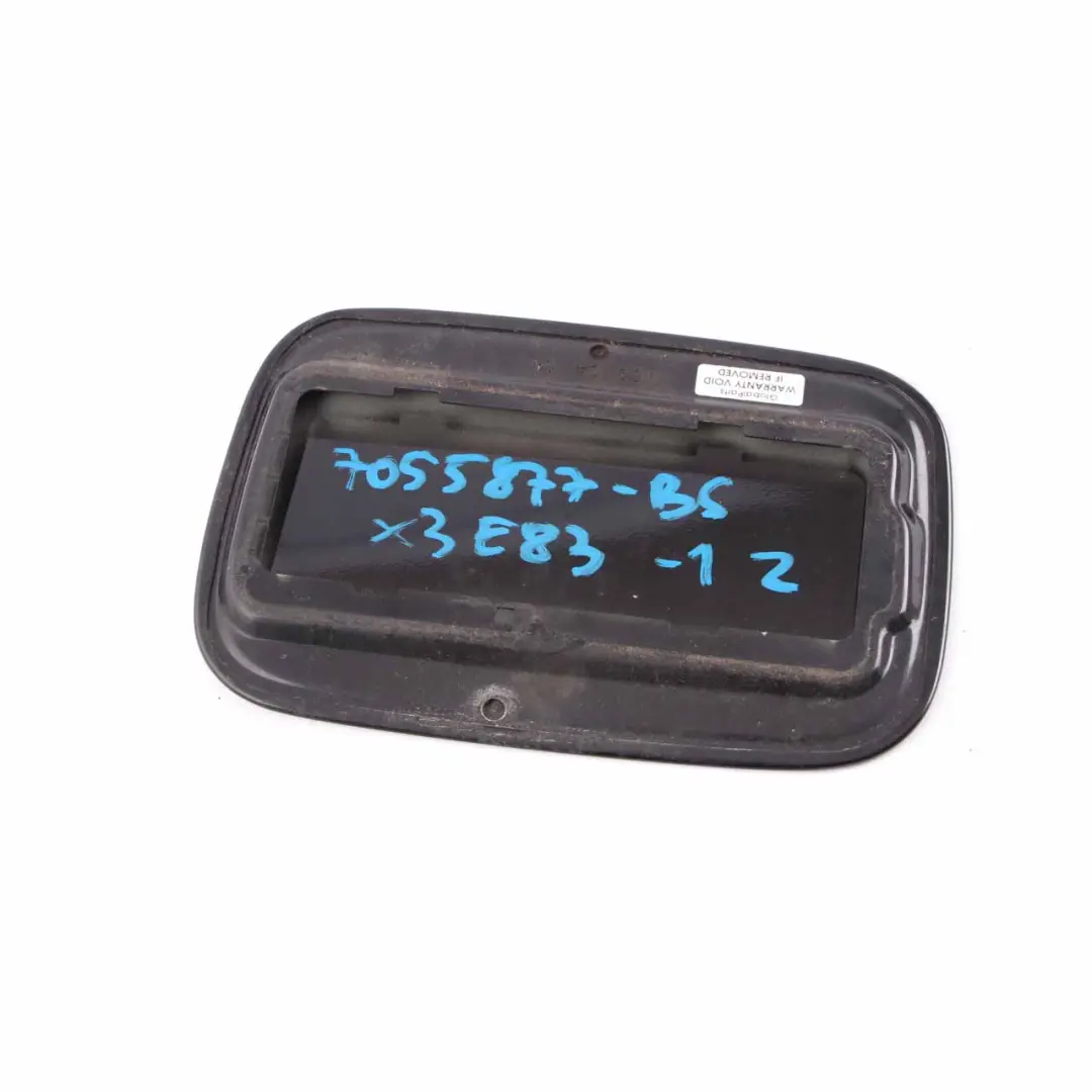 Flap BMW X3 E83 LCI 1 Filler Fill-in Flap Cover Black Sapphire Metallic 475 to Fuel with Part number 7055877 Fuel Flap BMW X3 E83 LCI 1 Filler Fill-in Flap Cover Black Sapphire Metallic 475 - SKU 7055877-BS1 - Part number 7055877