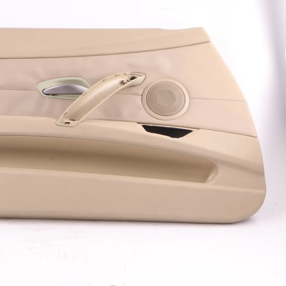 Tarjeta de Puerta Delantera Izquierda Cubierta Cuero Oregon Beige para BMW E85 E86 con número de pieza 7055949 BMW E85 E86 Tarjeta de Puerta Delantera Izquierda Cubierta Cuero Oregon Beige - SKU 7055949-1 - Número de pieza 7055949
