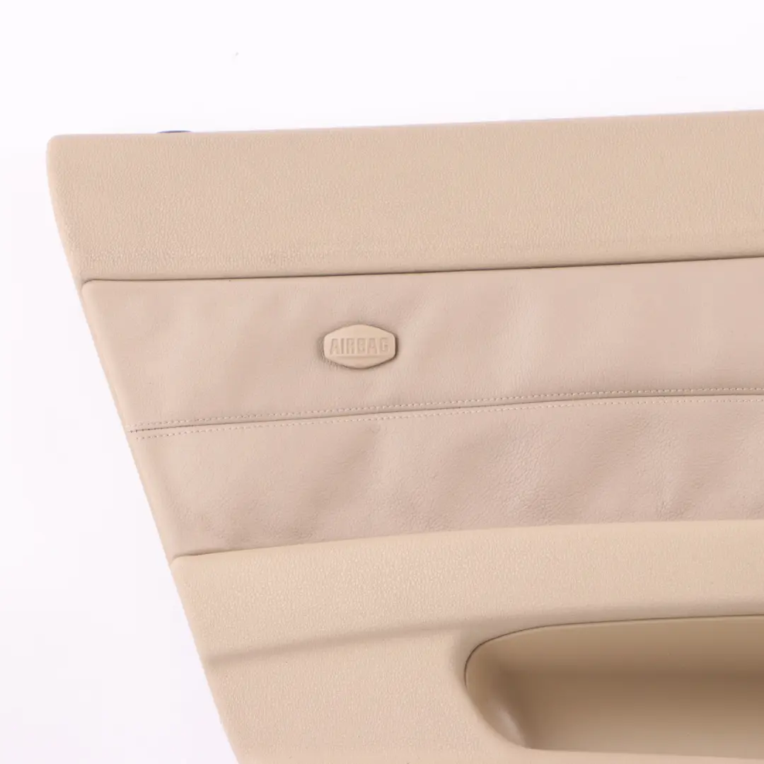 Tarjeta de Puerta Delantera Izquierda Cubierta Cuero Oregon Beige para BMW E85 E86 con número de pieza 7055949 BMW E85 E86 Tarjeta de Puerta Delantera Izquierda Cubierta Cuero Oregon Beige - SKU 7055949-1 - Número de pieza 7055949
