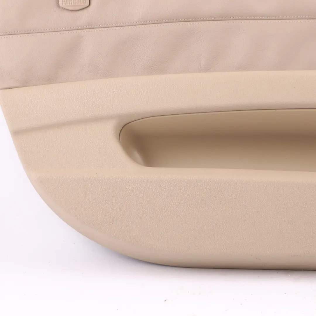Tarjeta de Puerta Delantera Izquierda Cubierta Cuero Oregon Beige para BMW E85 E86 con número de pieza 7055949 BMW E85 E86 Tarjeta de Puerta Delantera Izquierda Cubierta Cuero Oregon Beige - SKU 7055949-1 - Número de pieza 7055949