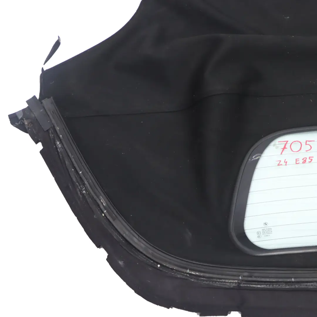 BMW Z4 E85 Convertible Folding Soft Top Roof Black Cover Rear Window Glass AS2 - SKU 7056277 - Part number 7056277