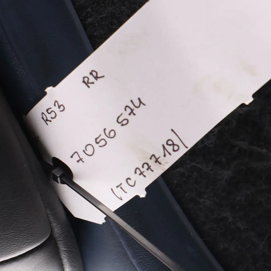 Mini R53 Cooper S Rear Seat Right O/S Backrest Leather Gravity Lapis Blue - SKU 7056574 - Part number 7056574