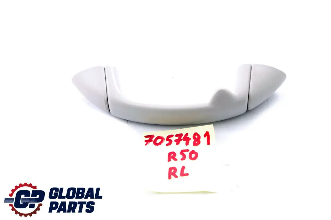 Left Interior Roof Grab Handle Horizon Grey to Mini Cooper One R50 R53 Rear with Part number 7057481 Mini Cooper One R50 R53 Rear Left Interior Roof Grab Handle Horizon Grey - SKU 7057481 - Part number 7057481