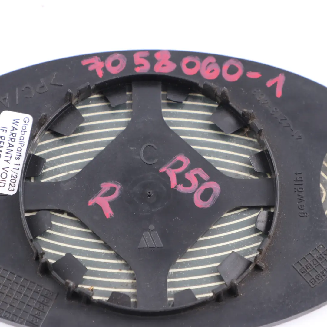 Wing Mirror Glass Mini Cooper One R50 R52 R53 Heated Outside Right O/S to with Part number 7058060 Wing Mirror Glass Mini Cooper One R50 R52 R53 Heated Outside Right O/S - SKU 7058060-1 - Part number 7058060