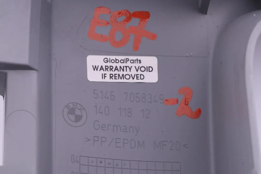 Support Rear Window Shelf Left N/S ALASKAGRAU GRAY 7058349 to BMW 1 SERIES E87 E87N with Part number 51467058349 BMW 1 SERIES E87 E87N Support Rear Window Shelf Left N/S ALASKAGRAU GRAY 7058349 - SKU 7058349-2 - Part number 51467058349