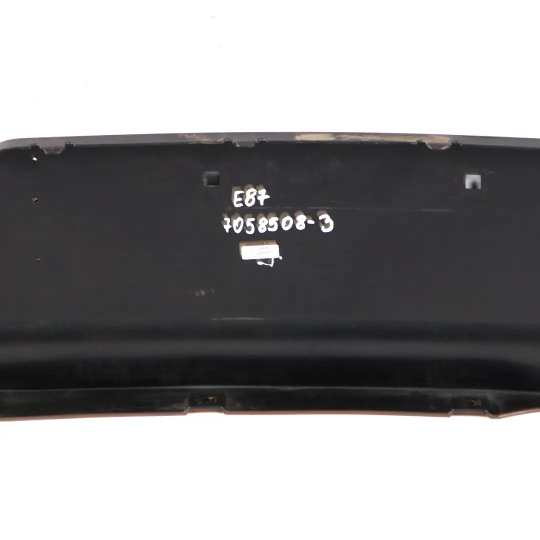 Bumper Rear Lower Diffuser Trim Panel Cover Black to BMW 1 Series E87 with Part number 7058508 BMW 1 Series E87 Bumper Rear Lower Diffuser Trim Panel Cover Black - SKU 7058508-3 - Part number 7058508