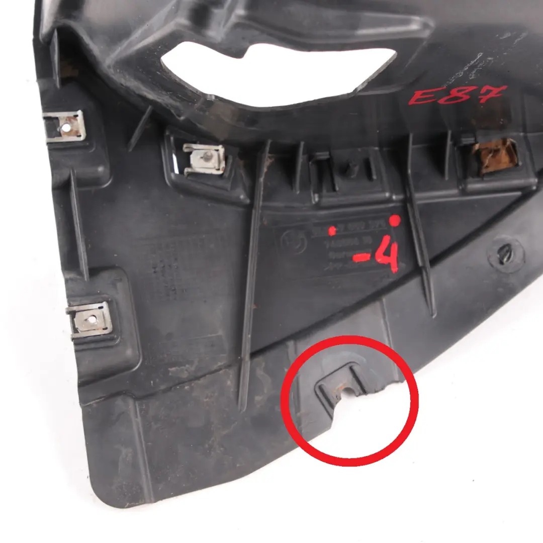 Arch BMW E87 E81 Front Liner Housing Trim Bottom Left N/S to Cover Wheel with Part number 7059375 Cover Wheel Arch BMW E87 E81 Front Liner Housing Trim Bottom Left N/S - SKU 7059375-4 - Part number 7059375