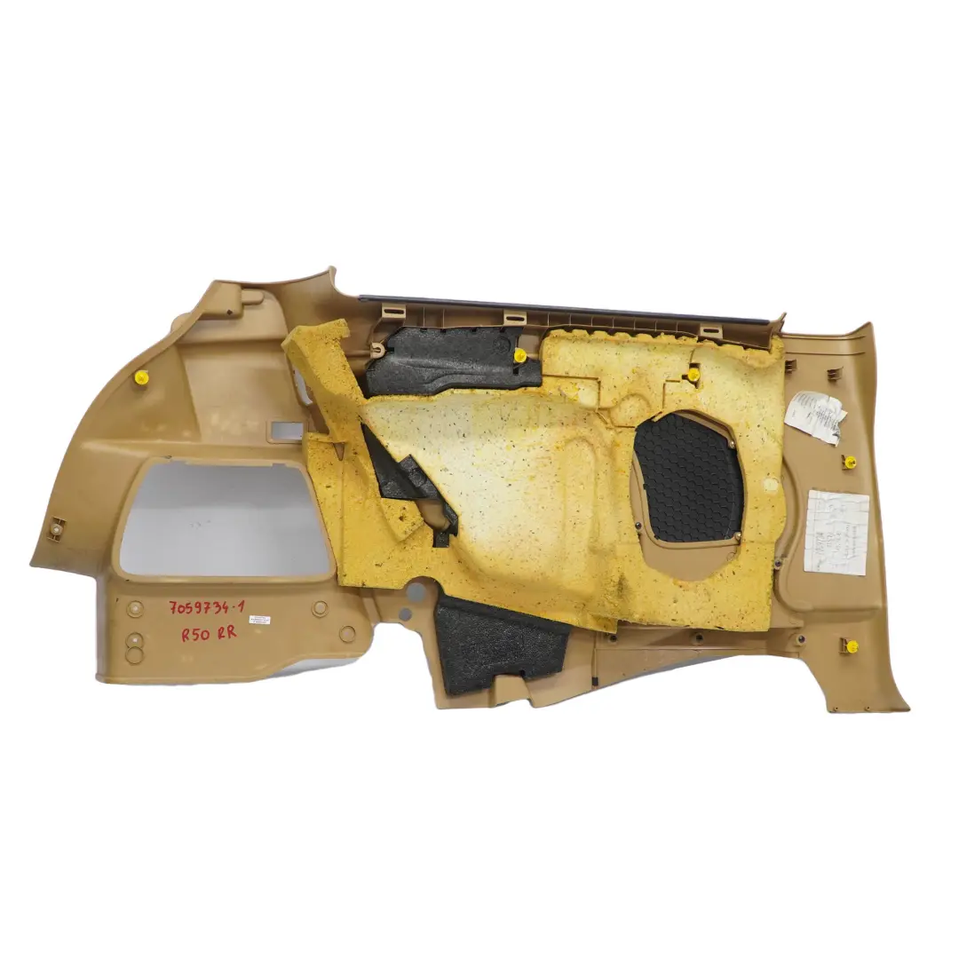 Lateral Side Panel Mini R50 R53 Rear Right O/S Trim Covering Cordoba Beige to with Part number 7059734 Lateral Side Panel Mini R50 R53 Rear Right O/S Trim Covering Cordoba Beige - SKU 7059734-1 - Part number 7059734