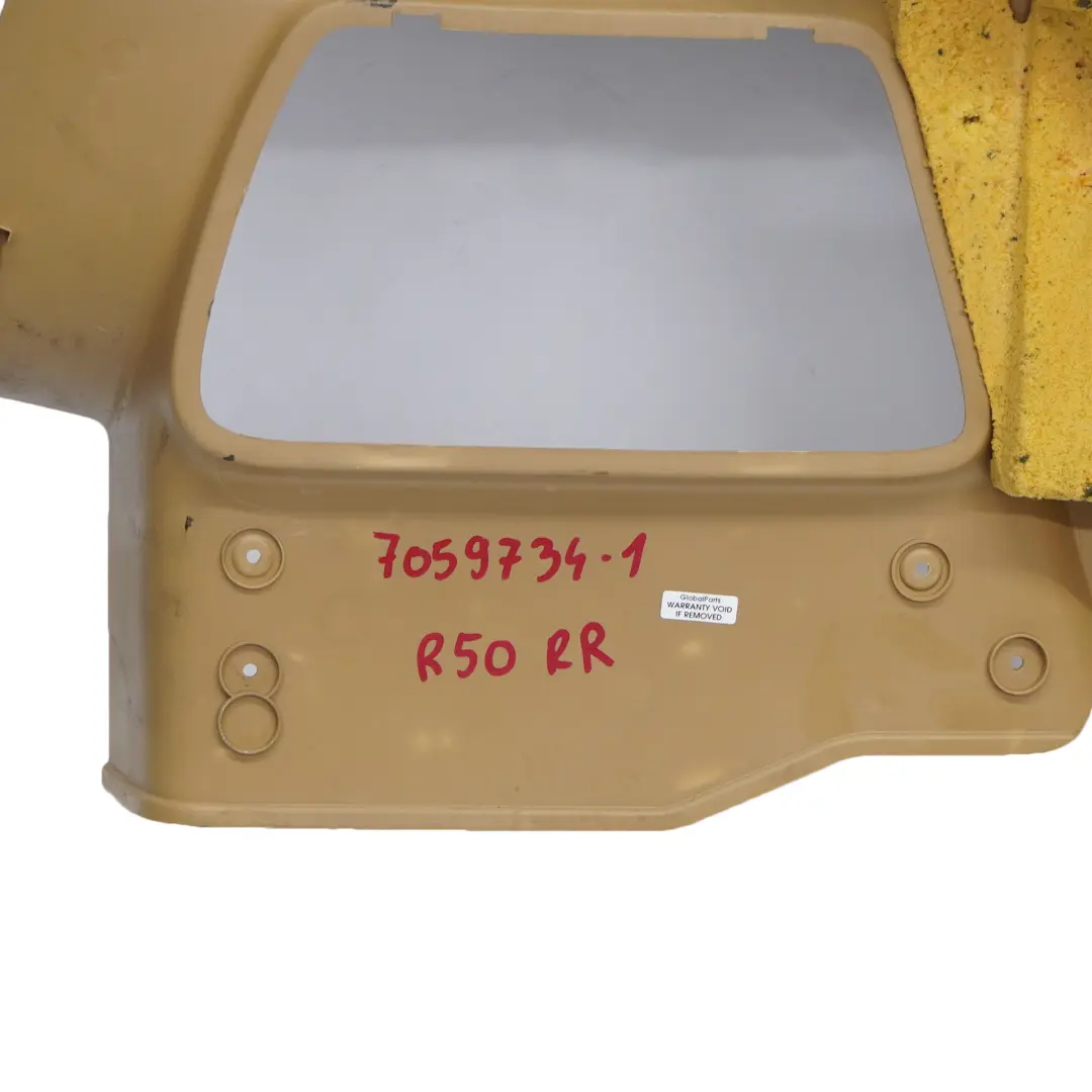 Trasero Derecho Lateral Embellecedor Panel Lateral Cordoba Beige para Mini R50 R53 con número de pieza 7059734 Mini R50 R53 Trasero Derecho Lateral Embellecedor Panel Lateral Cordoba Beige - SKU 7059734-1 - Número de pieza 7059734