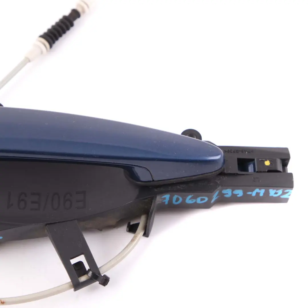BMW 3 E90 E91 2 Grab Handle Left Door Rear N/S Mysticblau Mystic Blue A07 - SKU 7060299-MYS2 - Part number 7060299