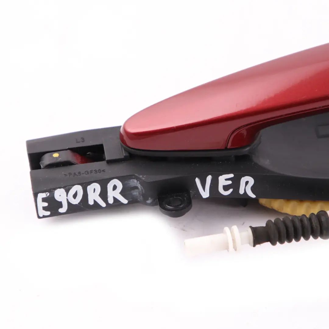 Complete Rear Left Grab Handle N/S Vermillion Red Metallic A82 to BMW 3 E90 E91 with Part number 7060299 BMW 3 E90 E91 Complete Rear Left Grab Handle N/S Vermillion Red Metallic A82 - SKU 7060299-VER1 - Part number 7060299