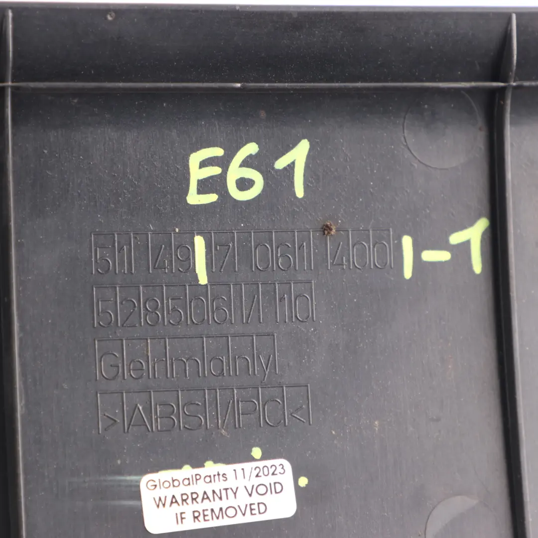 Exterior Upper Top Trunk Lid Trim Panel Tailgate Black to BMW E61 with Part number 7061400 BMW E61 Exterior Upper Top Trunk Lid Trim Panel Tailgate Black - SKU 7061400-1 - Part number 7061400