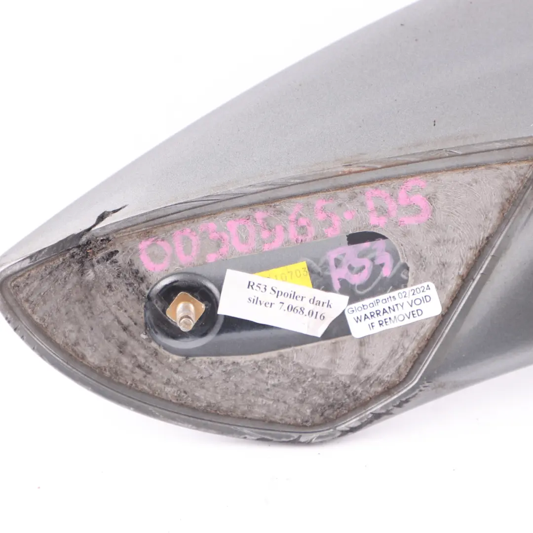 Spoiler Heckklappe Dunkel Silber Dark Silver 871 für Mini Cooper S R53 mit Teilenummer 7061608 Mini Cooper S R53 Spoiler Heckklappe Dunkel Silber Dark Silver 871 - SKU 7061608-DS - Teilenummer 7061608