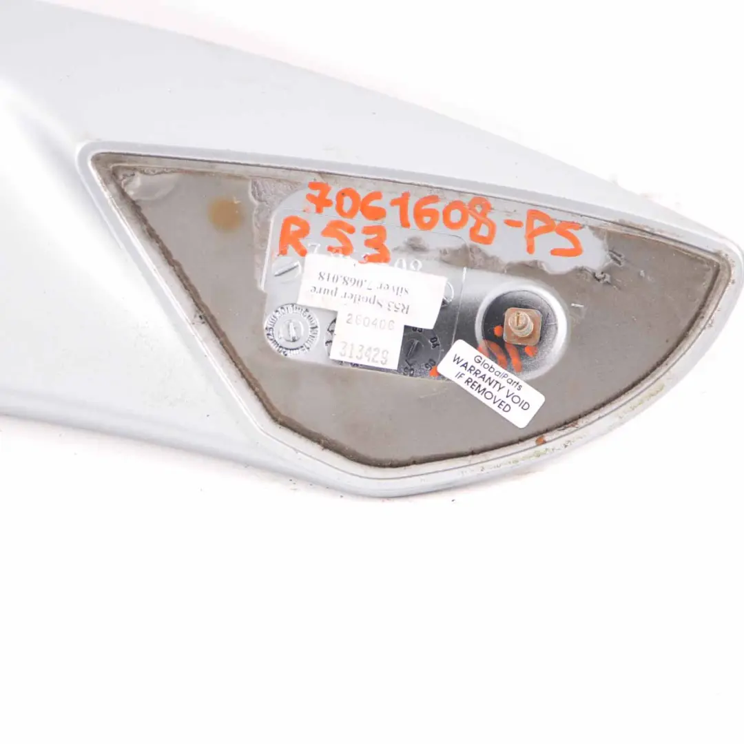 Spoiler Boot Tailgate Panel Trunk Lid Pure Silver to Mini Cooper S R53 Rear with Part number 7061608 Mini Cooper S R53 Rear Spoiler Boot Tailgate Panel Trunk Lid Pure Silver - SKU 7061608-PS - Part number 7061608