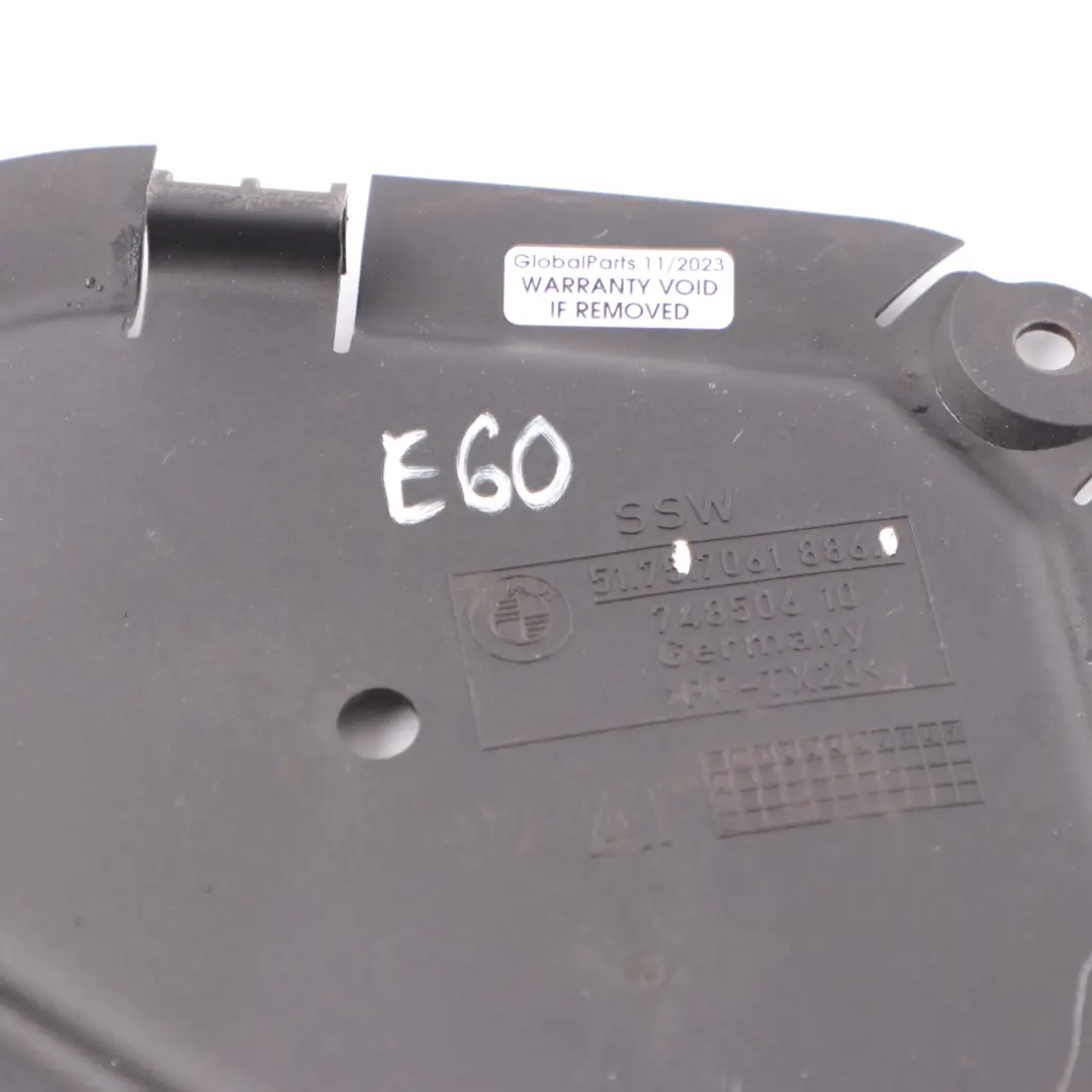 Underfloor Panel BMW E60 E61 E63 Covering Under Body Cover Bracket to with Part number 7061886 Underfloor Panel BMW E60 E61 E63 Covering Under Body Cover Bracket - SKU 7061886 - Part number 7061886