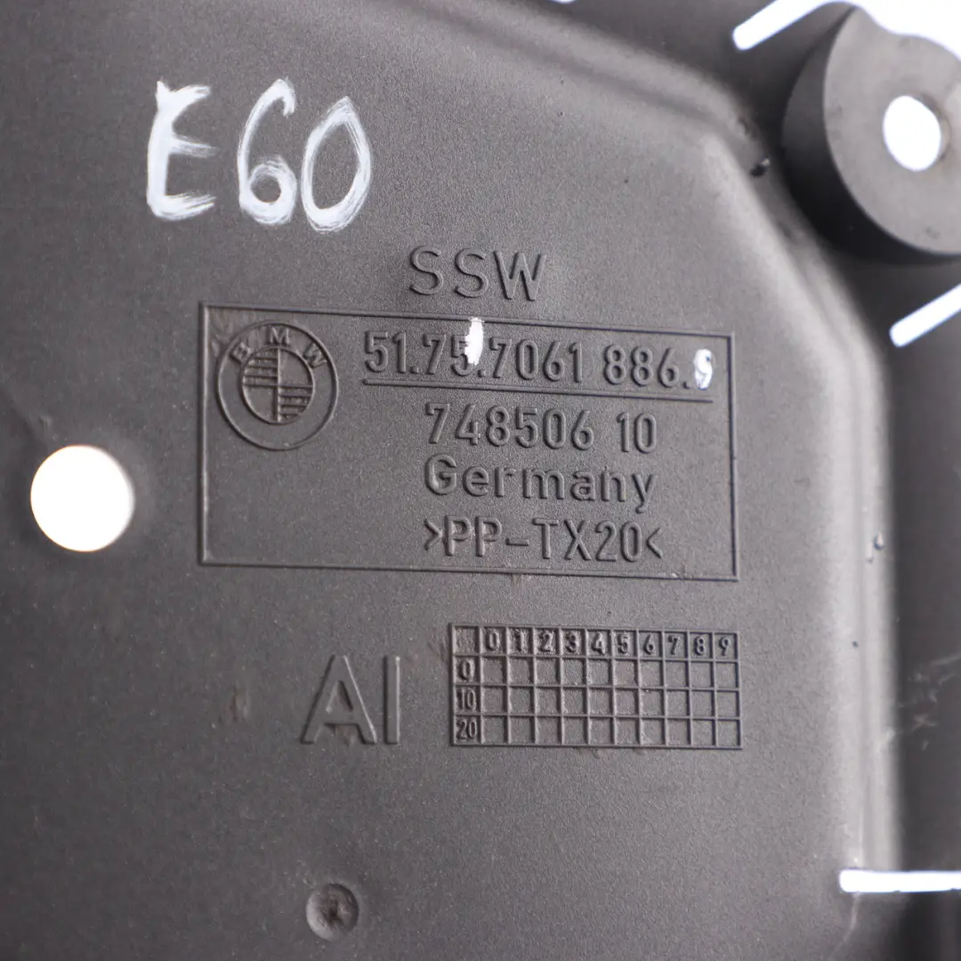  Underfloor Panel BMW E60 E61 E63 Covering Under Body Cover Bracket - SKU 7061886 - Part number 7061886