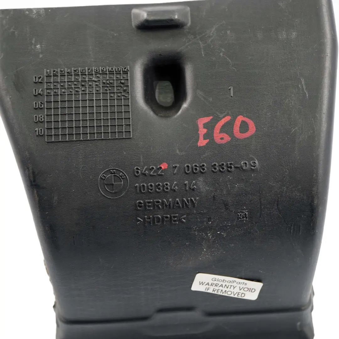 Tunel Kanał Dolot Powietrza do BMW E60 E61 o numerze 7063335 BMW E60 E61 Tunel Kanał Dolot Powietrza - SKU 7063335-1 - Numer Części 7063335