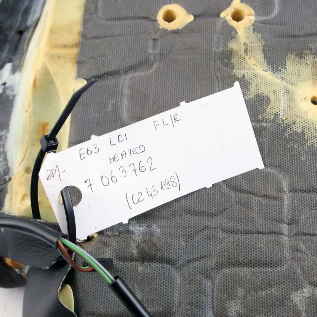 BMW E63 Coupé Rivestimento Sedili Anteriori Riscaldati Sportivi Pele Nera Dakota - SKU 7063762 - Numero di parte 7063762