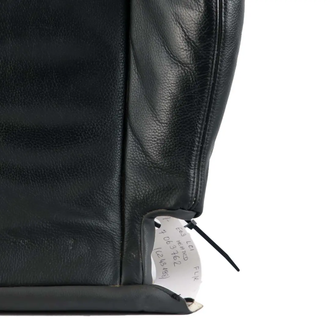 Vorder Seite Beheizter Sport Sitz Bezug Schwarz Leder Dakota für BMW E63 Coupe mit Teilenummer 7063762 BMW E63 Coupe Vorder Seite Beheizter Sport Sitz Bezug Schwarz Leder Dakota - SKU 7063762 - Teilenummer 7063762