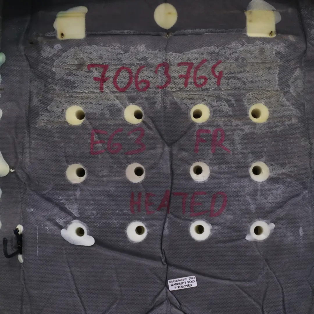 Front Seat Backrest Heated Sport Seat Back Cover Black Leather Dakota to BMW E63 with Part number 7063764 BMW E63 Front Seat Backrest Heated Sport Seat Back Cover Black Leather Dakota - SKU 7063764 - Part number 7063764