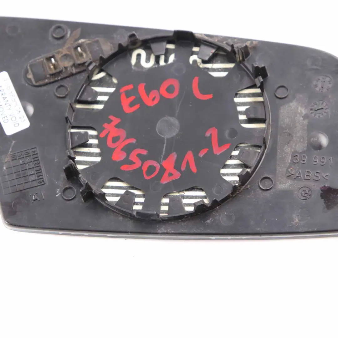 Left N/S Wing Mirror Glass Heated Wide Angle Blue to BMW E60 E61 E63 with Part number 7065081 BMW E60 E61 E63 Left N/S Wing Mirror Glass Heated Wide Angle Blue - SKU 7065081-2 - Part number 7065081