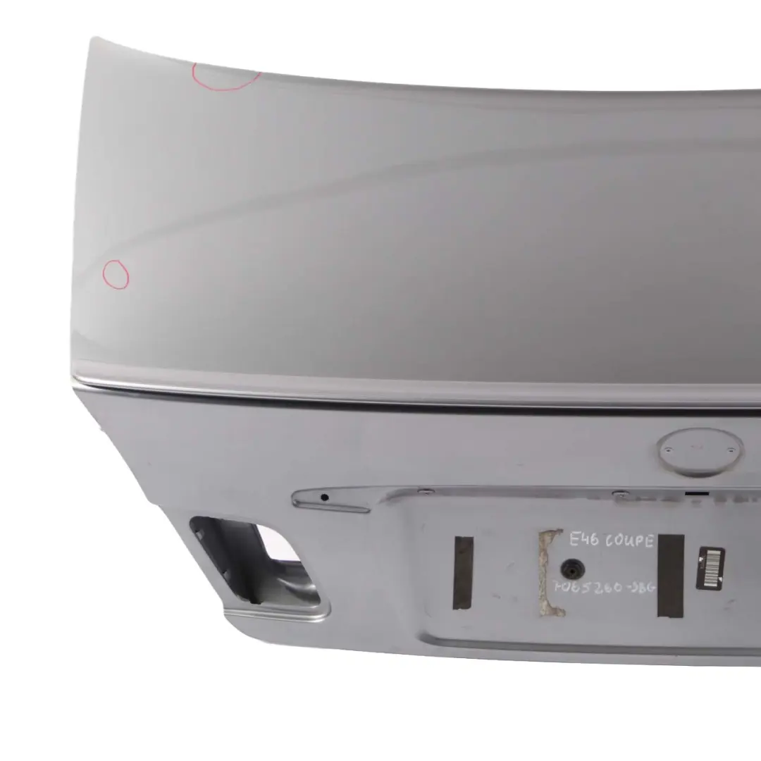Boot Trunk Lid Tailgate Silbergrau Silver Grey Metallic - A08 to BMW E46 Coupe with Part number 7065260 BMW E46 Coupe Boot Trunk Lid Tailgate Silbergrau Silver Grey Metallic - A08 - SKU 7065260-SBG - Part number 7065260